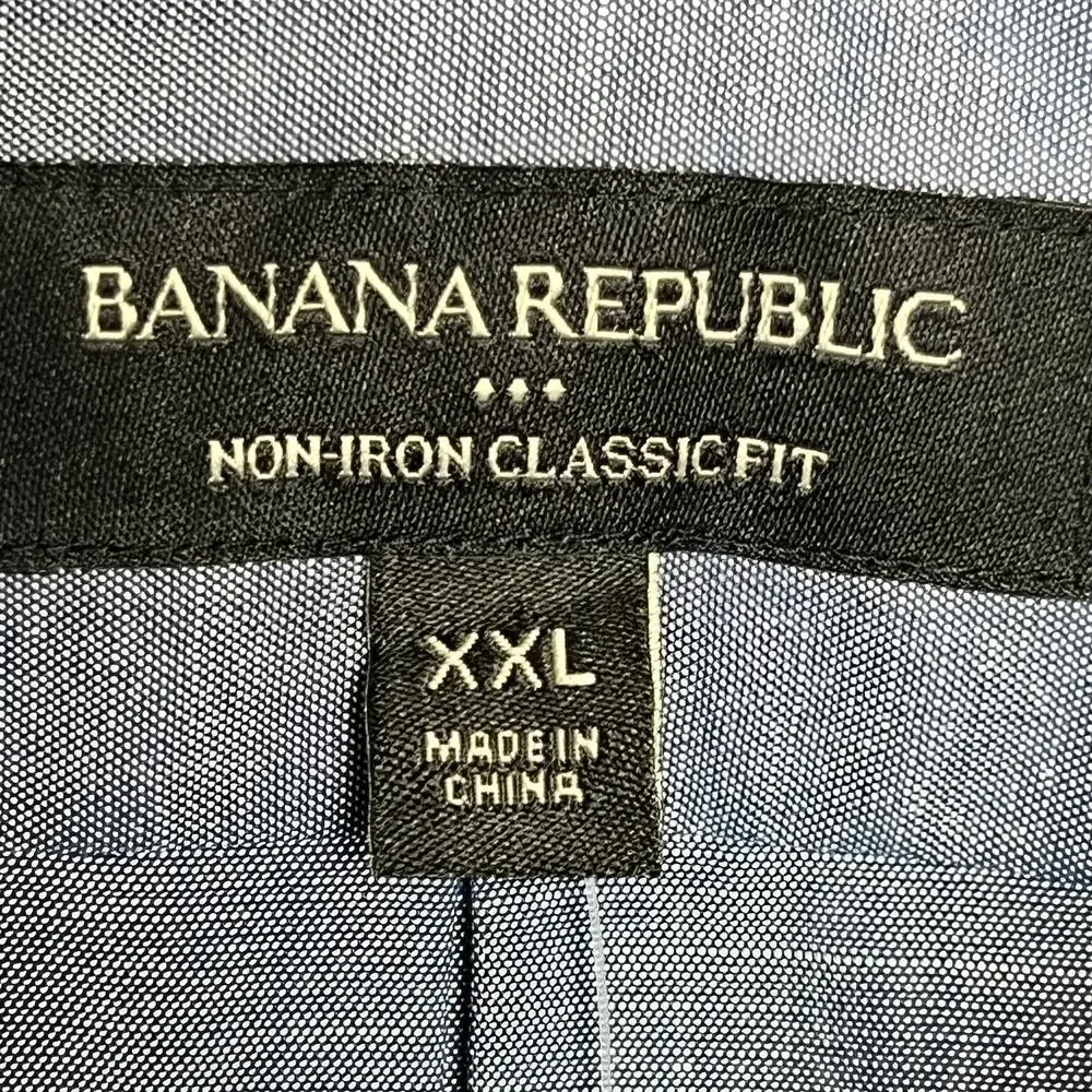 NWT Banana Republic Men's XXL 18.5x36 Non Iron Classic Fit Button Up Shirt